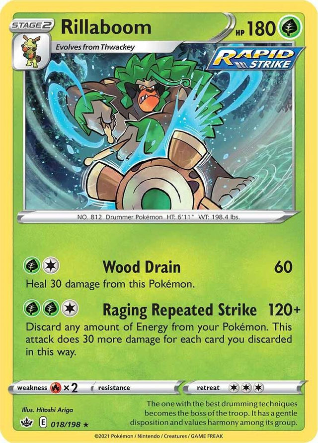 Rillaboom 018 - Pokemon TCG Chilling Reign card