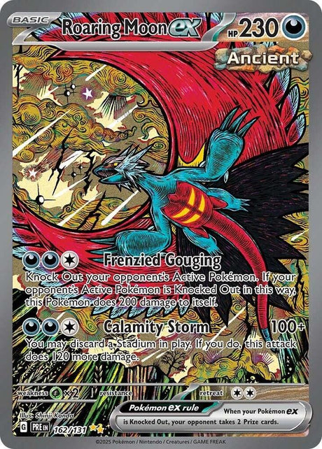 Roaring Moon ex 162/131 - Standard card artwork - Pokemon TCG Prismatic Evolutions card