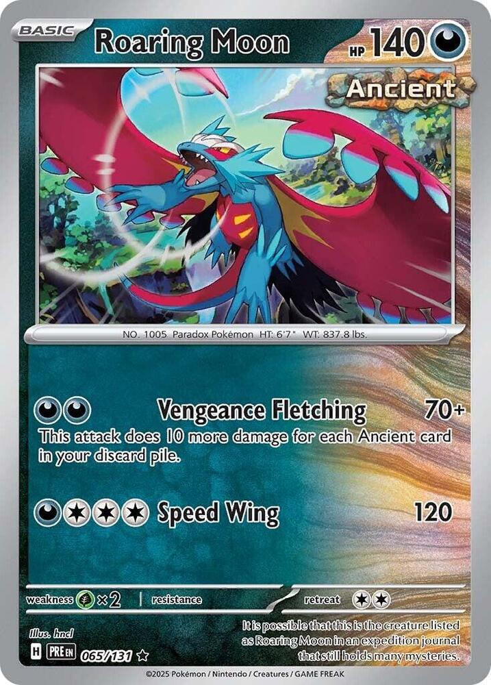 Roaring Moon 065/131 - Standard card artwork - Pokemon TCG Prismatic Evolutions card
