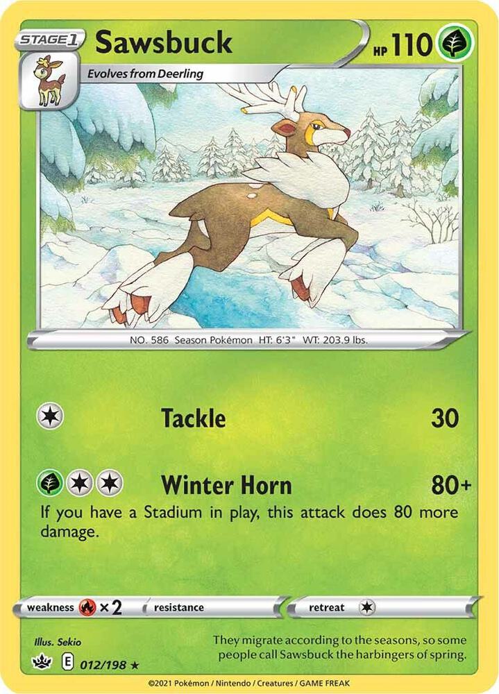 Sawsbuck 012 - Pokemon TCG Chilling Reign card