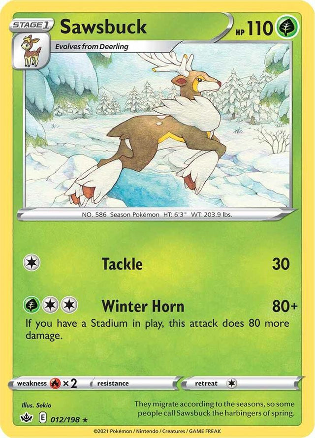 Sawsbuck 012 - Pokemon TCG Chilling Reign card