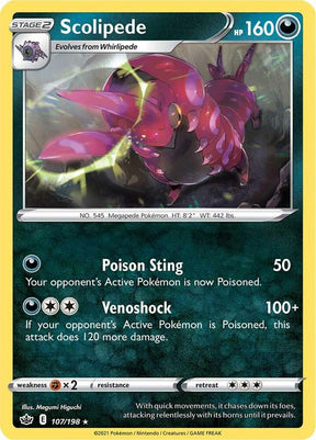 Scolipede 107 - Pokemon TCG Chilling Reign card