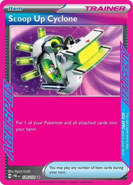 Scoop Up Cyclone 128/131 - Standard card artwork - Pokemon TCG Prismatic Evolutions card