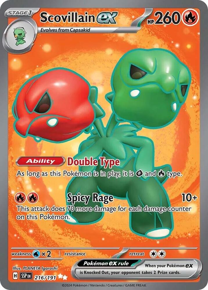 Scovillain ex 216/191 - Pokemon TCG Surging Sparks card