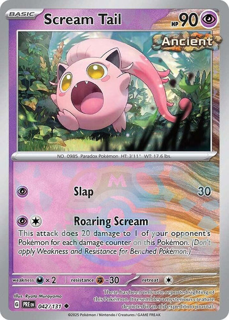 Scream Tail 042/131 - Master Ball Reverse Holo - Pokemon TCG Prismatic Evolutions card