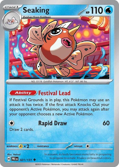 Seaking 021/131 - Standard card artwork - Pokemon TCG Prismatic Evolutions card