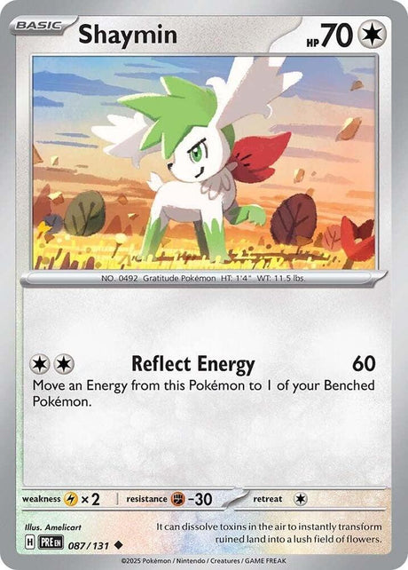 Shaymin 087/131 - Standard card artwork - Pokemon TCG Prismatic Evolutions card