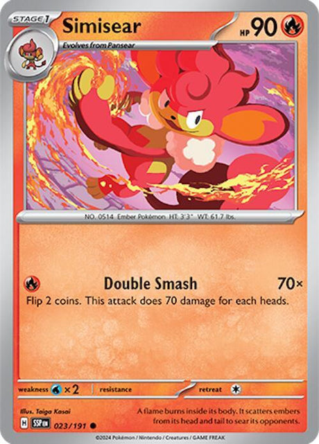 Simisear 023/191 - Pokemon TCG Surging Sparks card