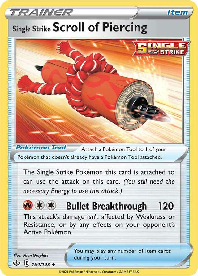 Single Strike Scroll of Piercing 154 - Pokemon TCG Chilling Reign card