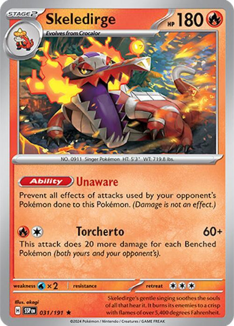 Skeledirge 031/191 - Pokemon TCG Surging Sparks card