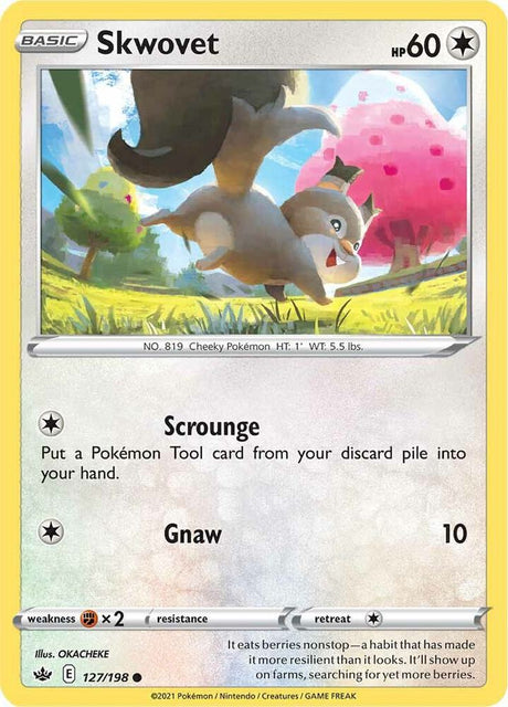 Skwovet 127 - Pokemon TCG Chilling Reign card