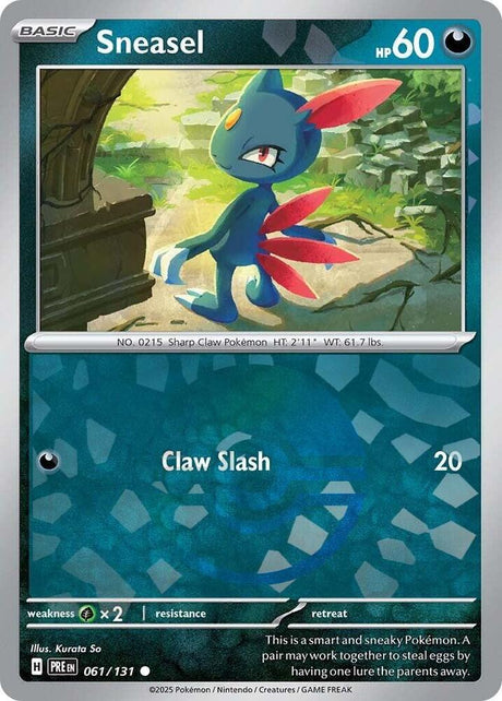 Sneasel 061/131 - Poké Ball Reverse Holo - Pokemon TCG Prismatic Evolutions card