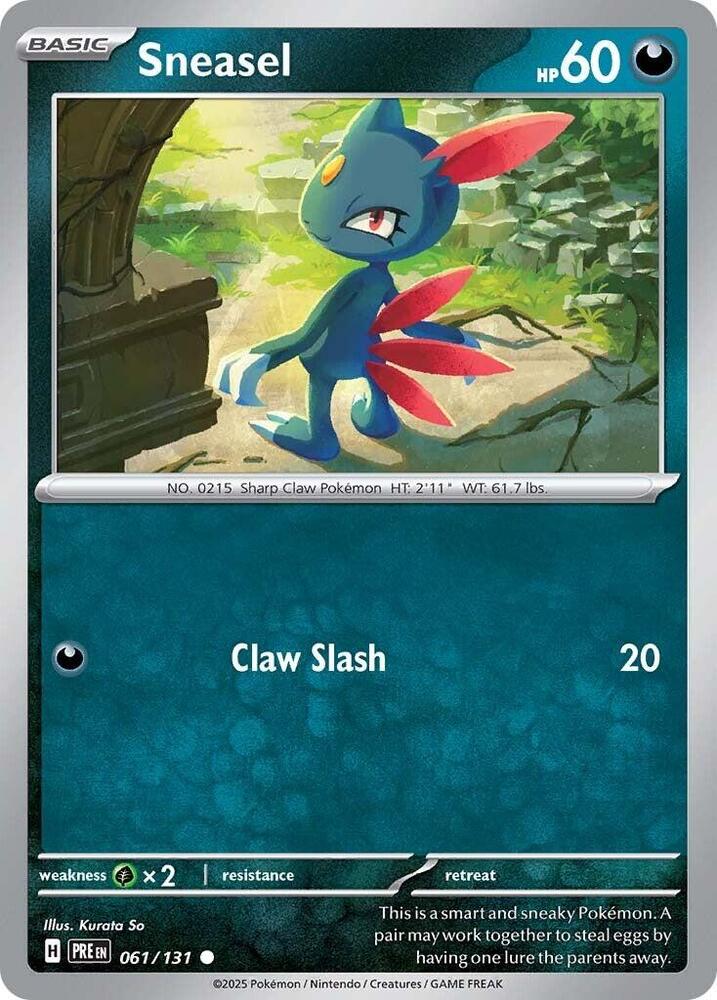 Sneasel 061/131 - Standard card artwork - Pokemon TCG Prismatic Evolutions card