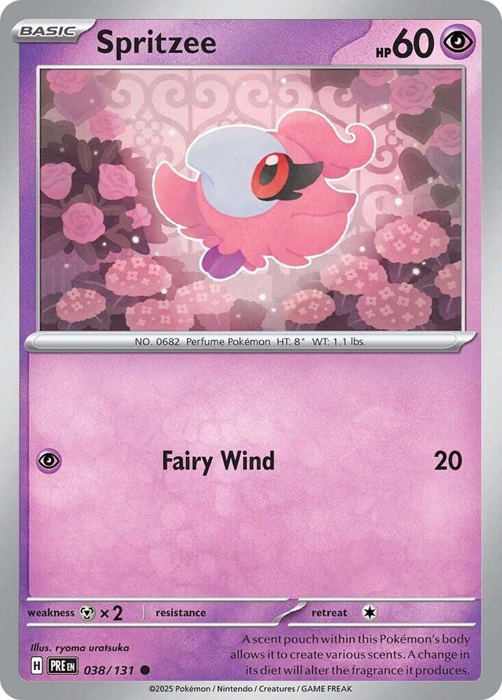 Spritzee 038/131 - Standard card artwork - Pokemon TCG Prismatic Evolutions card
