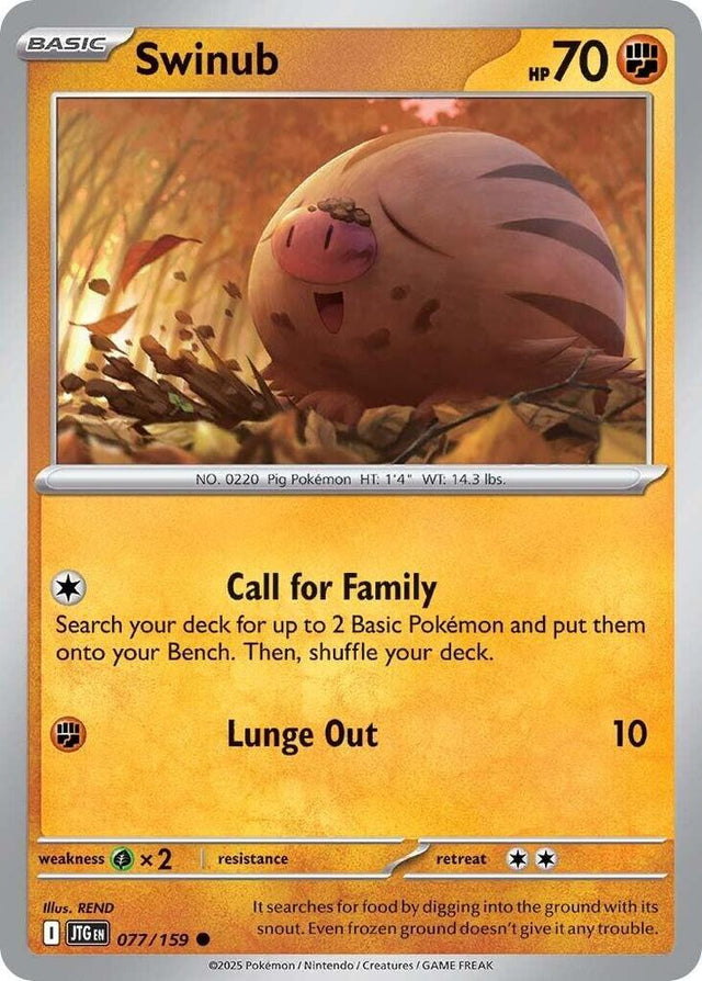 Swinub 077/159 - Pokemon TCG Journey Together card