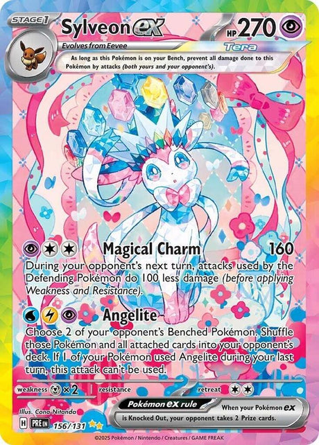 Sylveon ex 156/131 - Standard card artwork - Pokemon TCG Prismatic Evolutions card