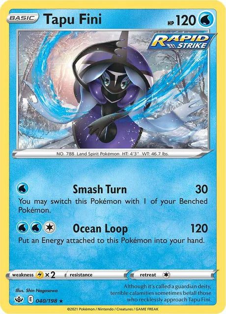 Tapu Fini 040 - Pokemon TCG Chilling Reign card