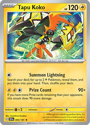 Tapu Koko 065/191 - Pokemon TCG Surging Sparks card