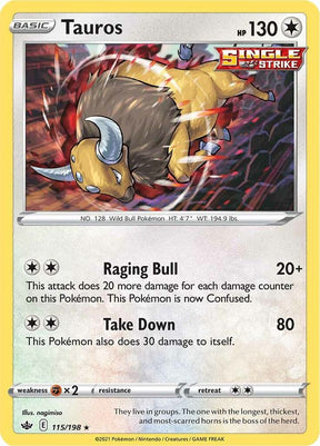 Tauros 115 - Pokemon TCG Chilling Reign card