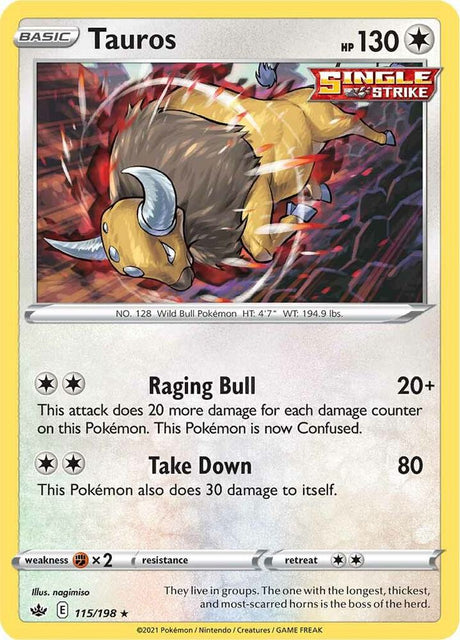 Tauros 115 - Pokemon TCG Chilling Reign card