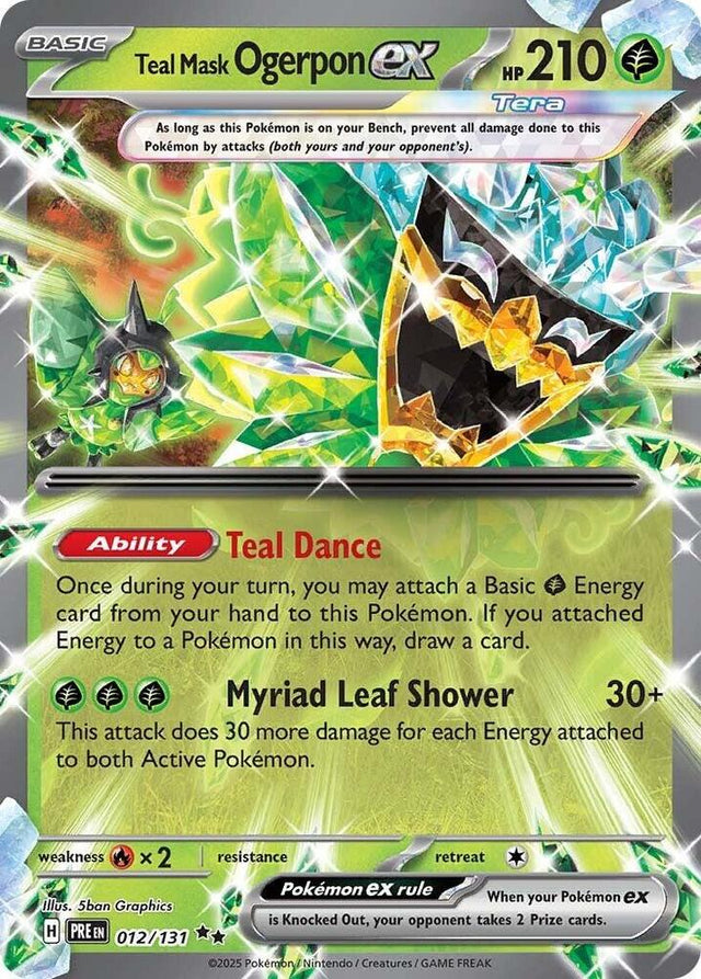 Teal Mask Ogerpon ex 012/131 - Standard card artwork - Pokemon TCG Prismatic Evolutions card