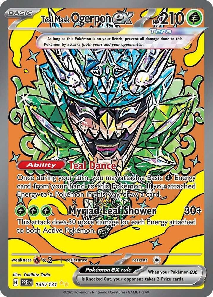 Teal Mask Ogerpon ex 145/131 - Standard card artwork - Pokemon TCG Prismatic Evolutions card