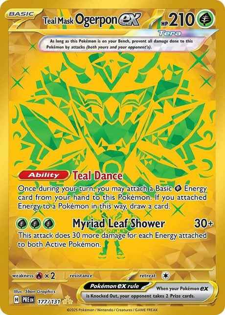 Teal Mask Ogerpon ex 177/131 - Standard card artwork - Pokemon TCG Prismatic Evolutions card