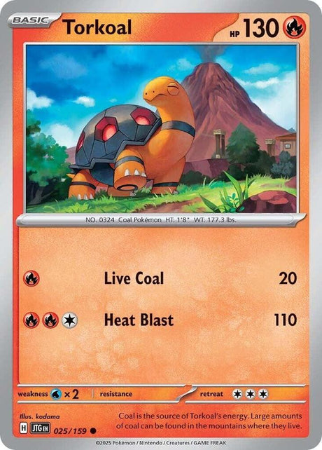 Torkoal 025/159 - Pokemon TCG Journey Together card