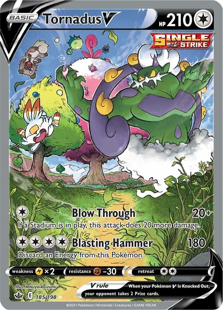 Tornadus V (Alternate Full Art) 185 - Pokemon TCG Chilling Reign card