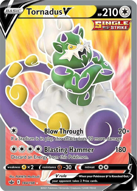 Tornadus V (Full Art) 184 - Pokemon TCG Chilling Reign card