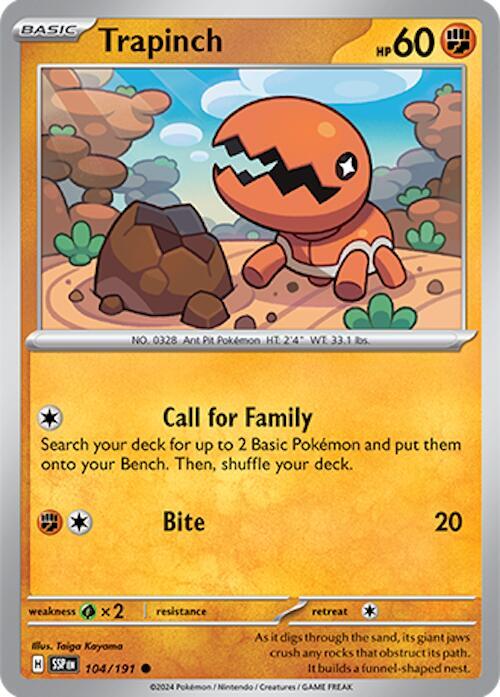 Trapinch 104/191 - Pokemon TCG Surging Sparks card