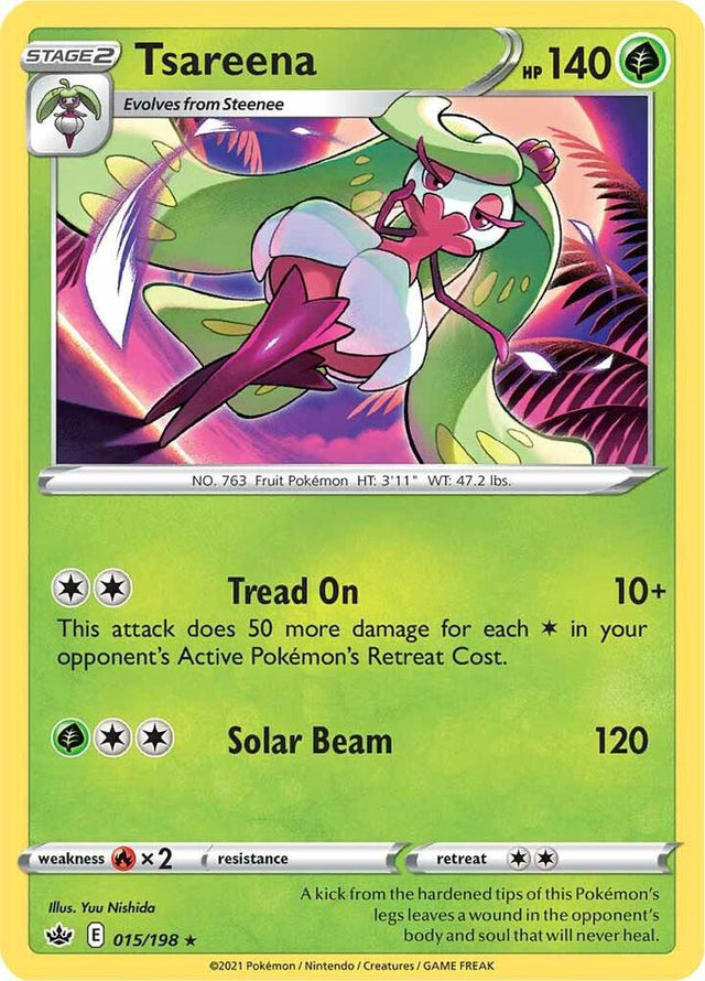 Tsareena 015 - Pokemon TCG Chilling Reign card