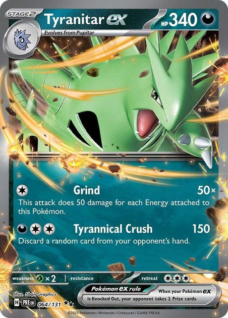 Tyranitar ex 064/131 - Standard card artwork - Pokemon TCG Prismatic Evolutions card