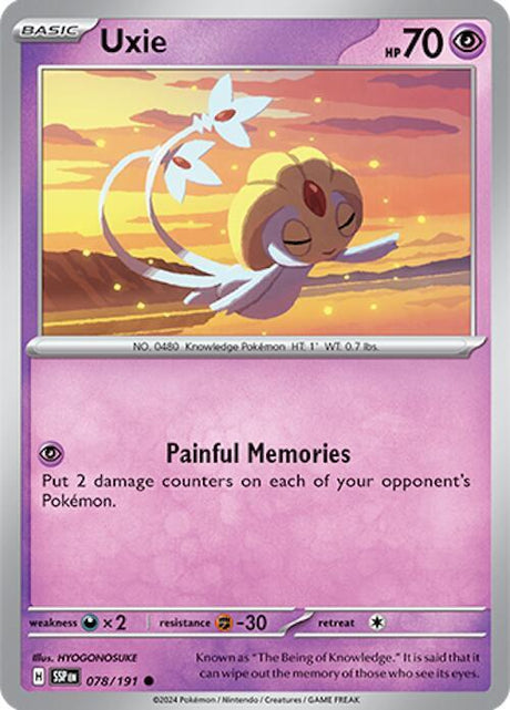 Uxie 078/191 - Pokemon TCG Surging Sparks card
