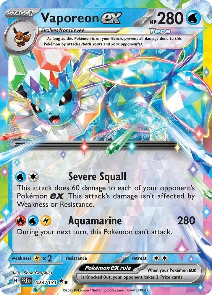 Vaporeon ex 023/131 - Standard card artwork - Pokemon TCG Prismatic Evolutions card