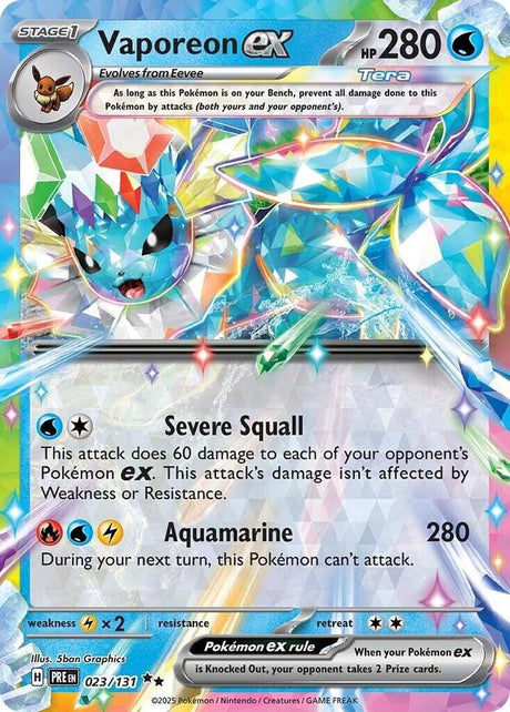 Vaporeon ex 023/131 - Standard card artwork - Pokemon TCG Prismatic Evolutions card
