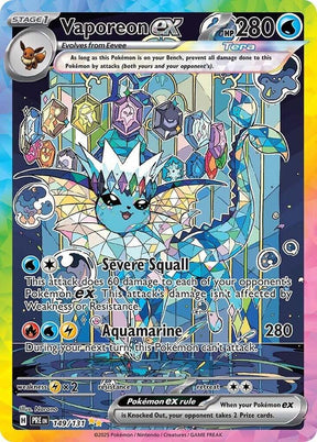 Vaporeon ex 149/131 - Standard card artwork - Pokemon TCG Prismatic Evolutions card