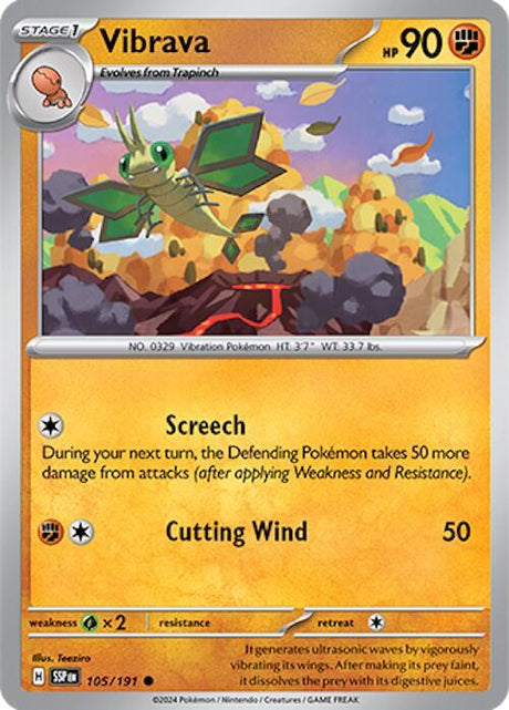 Vibrava 105/191 - Pokemon TCG Surging Sparks card