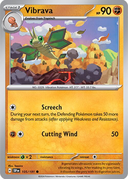 Vibrava 105/191 - Pokemon TCG Surging Sparks card