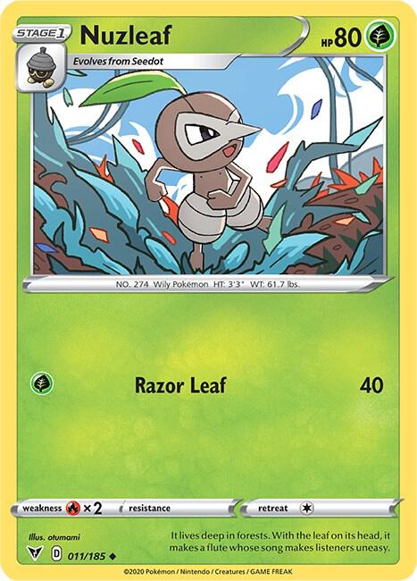 Nuzleaf 011/185 - Pokemon TCG Vivid Voltage card