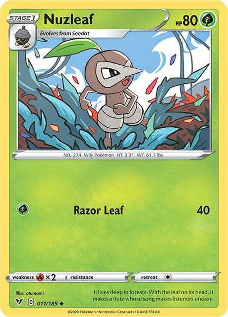 Nuzleaf 011/185 - Pokemon TCG Vivid Voltage card