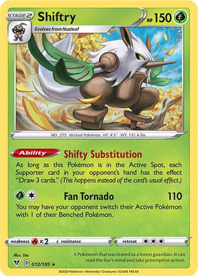 Shiftry 012/185 - Pokemon TCG Vivid Voltage card