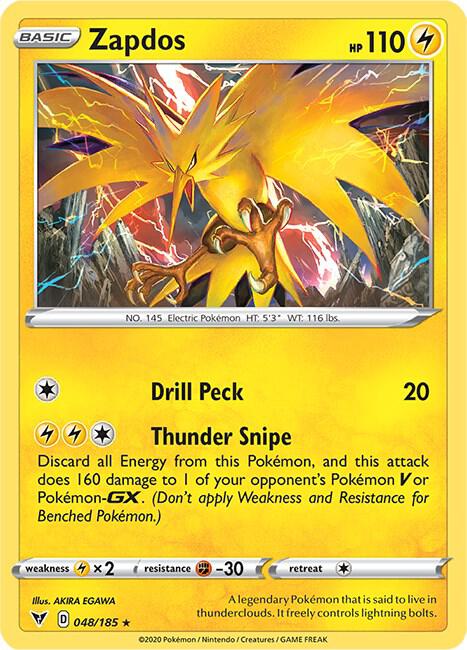Zapdos 048/185 - Pokemon TCG Vivid Voltage card