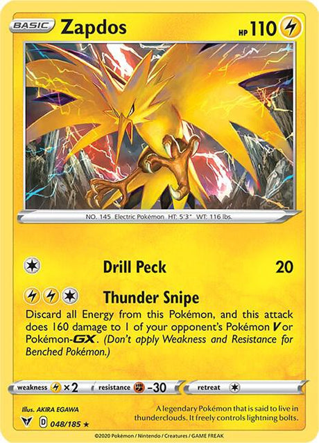 Zapdos 048/185 - Pokemon TCG Vivid Voltage card