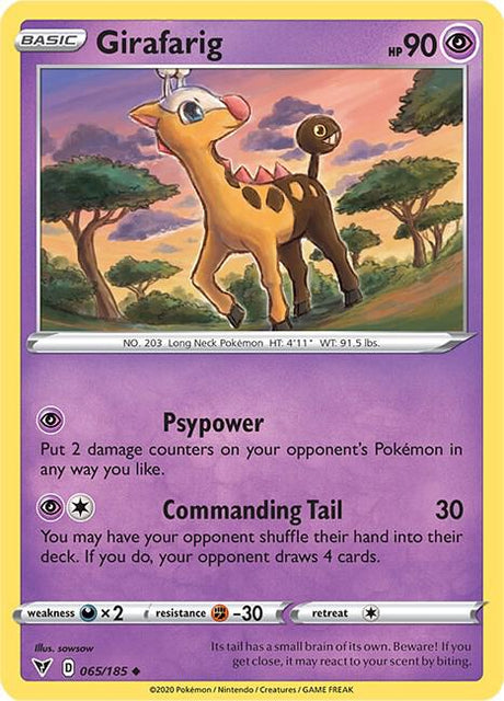 Girafarig 065/185 - Pokemon TCG Vivid Voltage card