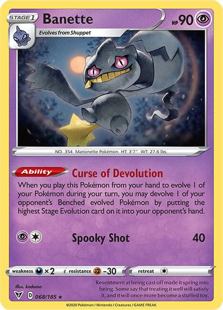 Banette 068/185 - Pokemon TCG Vivid Voltage card
