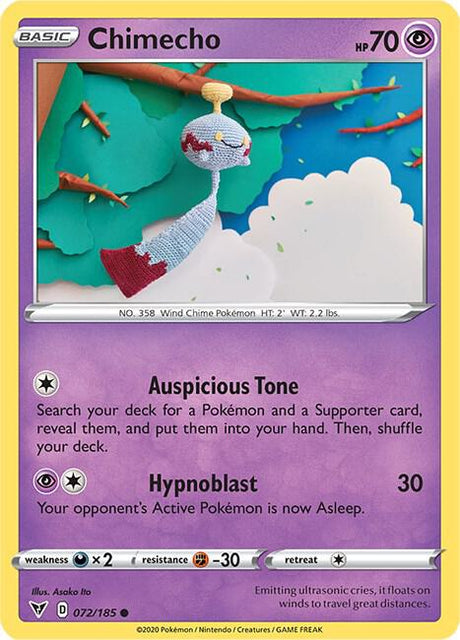 Chimecho 072/185 - Pokemon TCG Vivid Voltage card