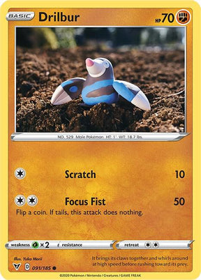 Drilbur 091/185 - Pokemon TCG Vivid Voltage card