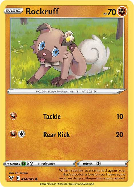 Rockruff 094/185 - Pokemon TCG Vivid Voltage card