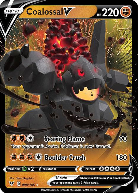 Coalossal V 098/185 - Pokemon TCG Vivid Voltage card